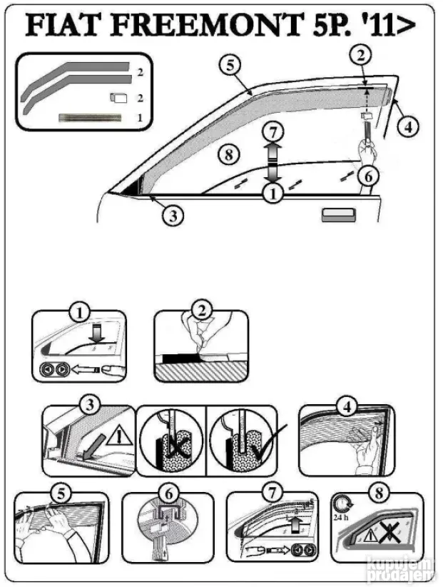 Vetrobrani Deflektori Usmerivaci Vazduha,Fiat Freemont 2011-
