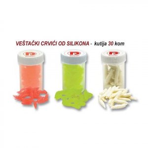 Veštački crvići od silkona 30 komada PROZIRNO ZELENI