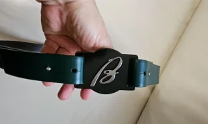 Brioni handmade nov kožni zeleni kaiš, original