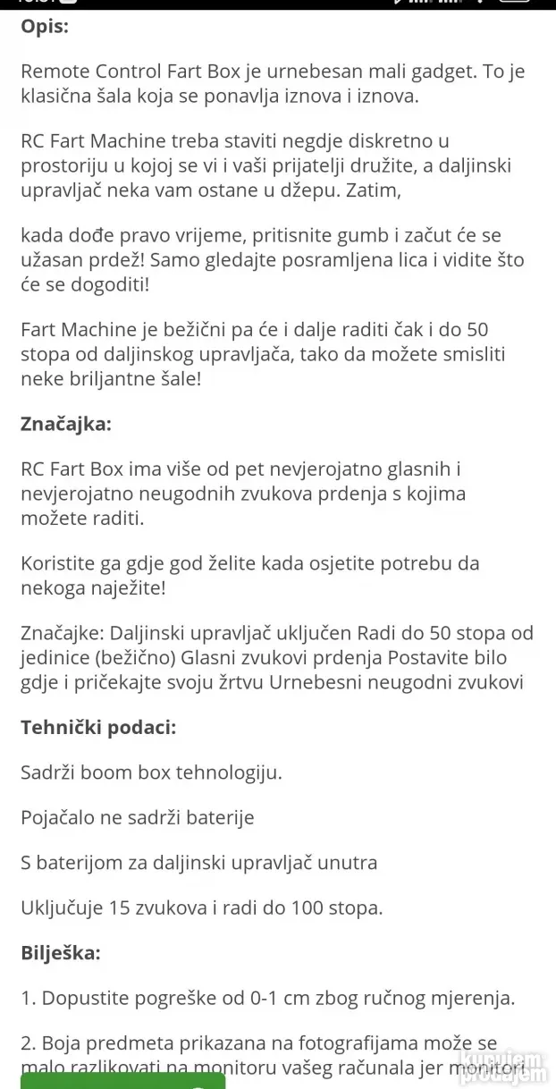 Imitacija prduckanja-na daljinski