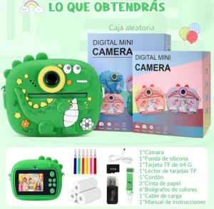 Dečiji fotoaparat sa instant štampom, deciji polaroid Dinosa