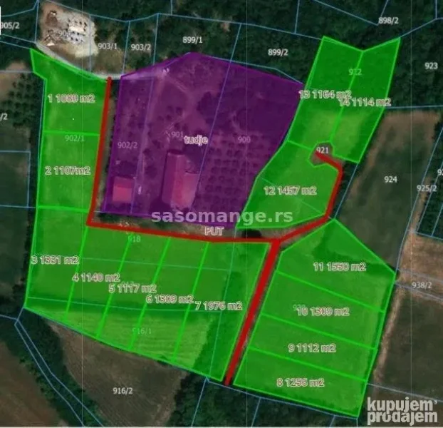 Plac sa izvorom,  Parcani 2.1HA