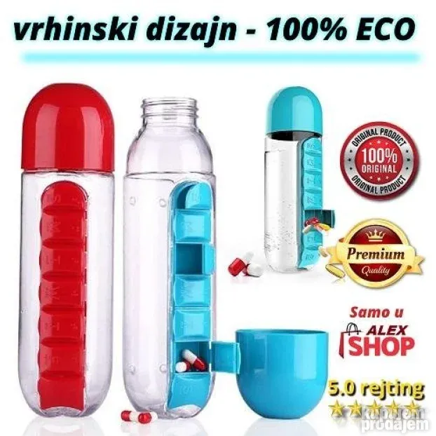 Ultra praktična 3u1 flaša organizer za lekove i vitamine