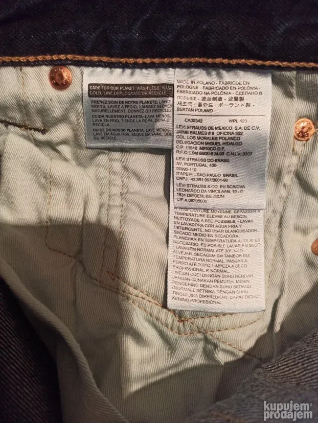 Levis 501 Denim Regular Fit W31/L30 Top HQ