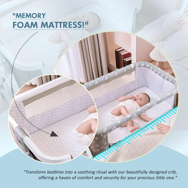 6u1 prenosivi krevetac za bebe sivi i roze