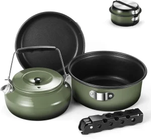 Odoland 5pcs set za kampovanje kuvalo šerpa tiganj Non-Stick