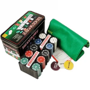 Poker chips 200kom(kutija+ karte+podloga