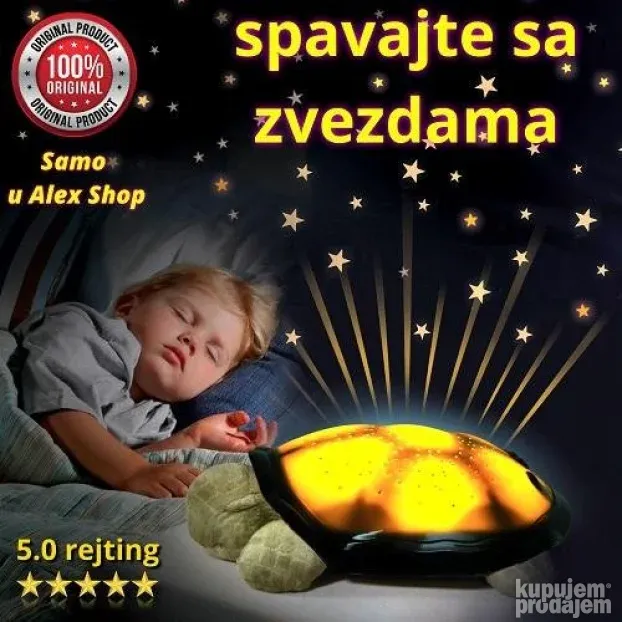 NOVO Muzička Kornjača lampa i projektor Zvezdano Nebo