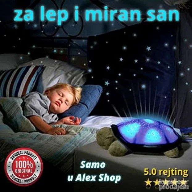 NOVO Muzička Kornjača lampa i projektor Zvezdano Nebo
