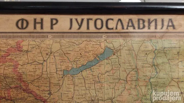 Stara geografska karta fnr jugoslavije iz 61 godine