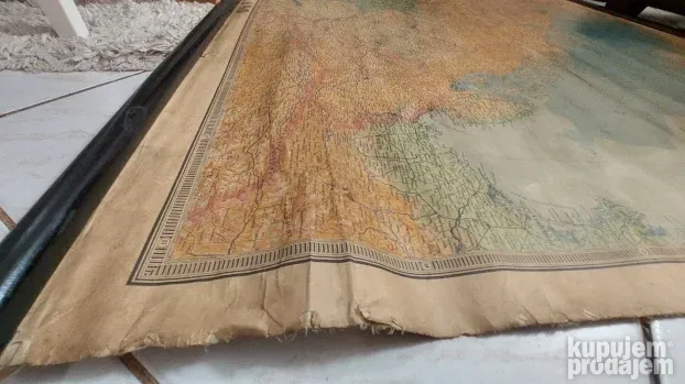 Stara geografska karta fnr jugoslavije iz 61 godine