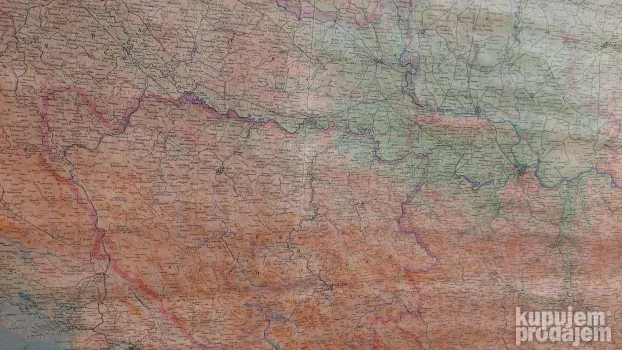 Stara geografska karta fnr jugoslavije iz 61 godine