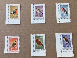 PTICE - ZEBE, 6 mint markica pune serije, 1968