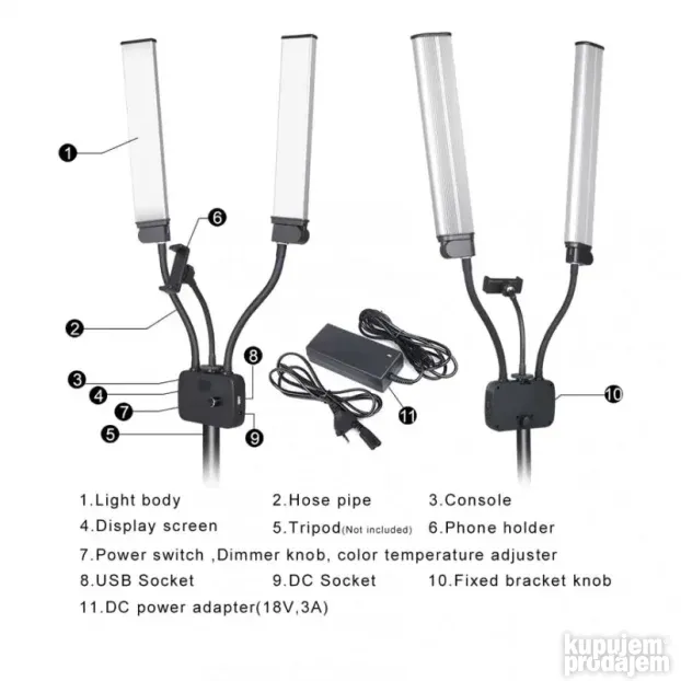 LED lampa sa holderom za mobilni telefon RK39  - extraa