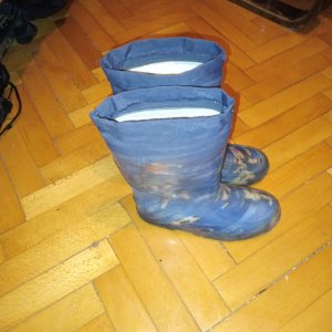 G&G gumene dečje čizme br 35 postavljene plave za dečake