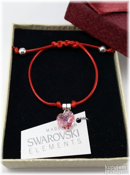 Narukvica za BEBE - SWAROVSKI srce ROSE