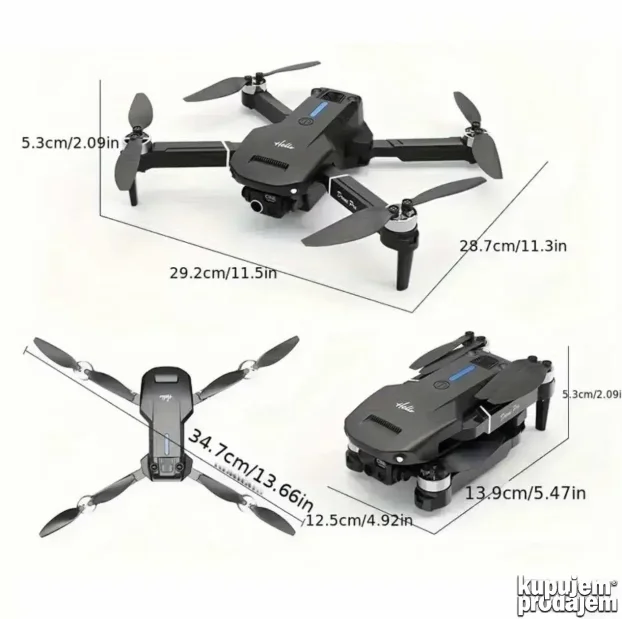LCD EKRAN + Metalni Brushless Motor + 2 baterije - Drone Max