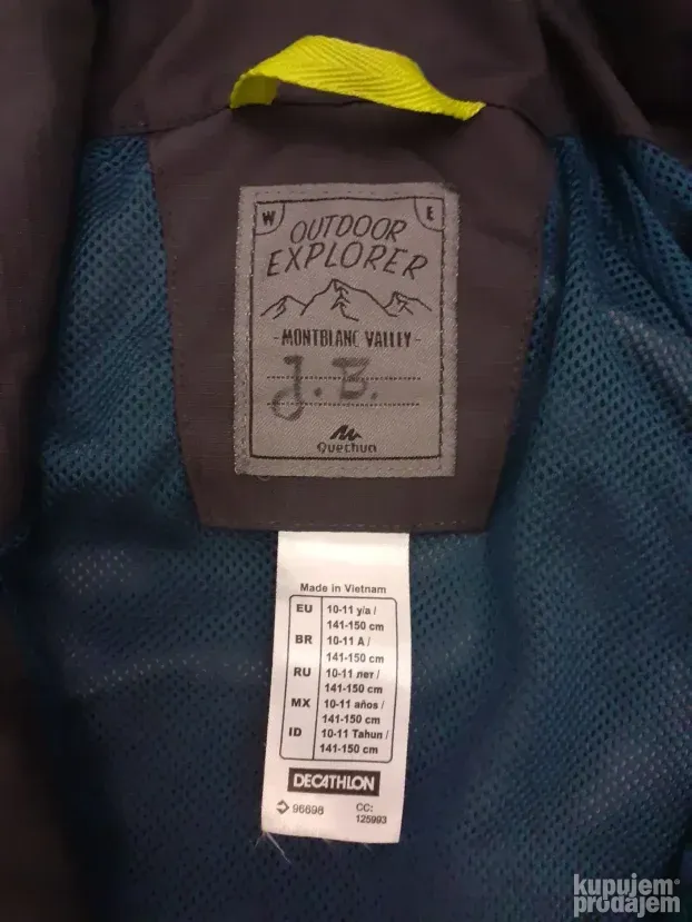 QUECHUA dečija jakna Mountain 5000mm waterproof