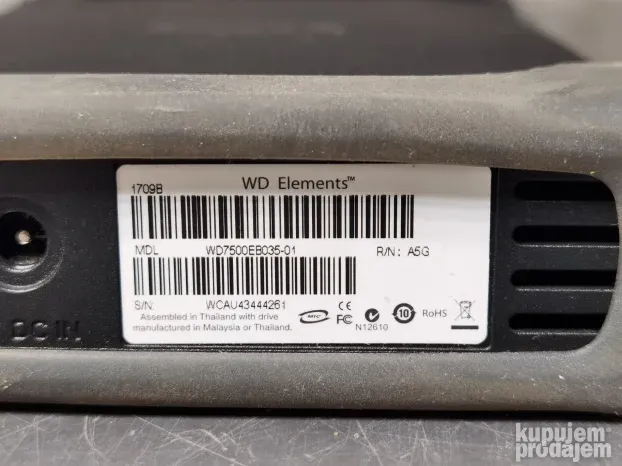 WD Elements 750Gb Eksterni hard disk 3,5 inca USB