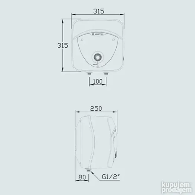Bojler 6l gornji Ariston pod pritiskom ANDRIS LUX 6