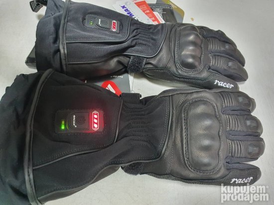 Rukavice za Motorcikliste sa Grejacima (Crne)- Racer
