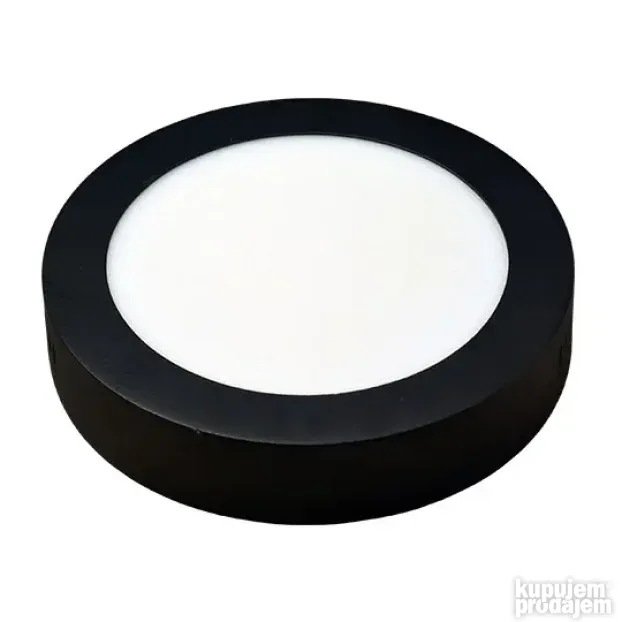 LED panel nadgradni okrugli 12W crni