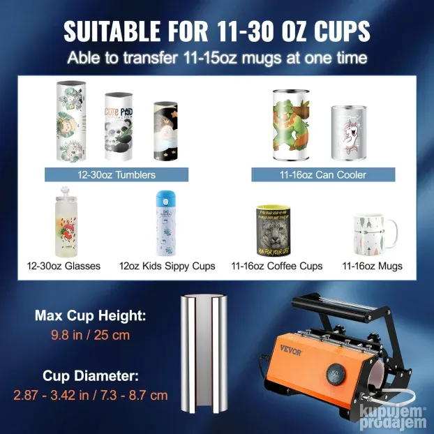 Termo Presa za sublimaciju za šolje