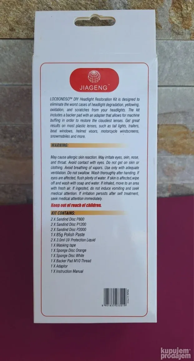 Set za regeneraciju i poliranje farova pastom