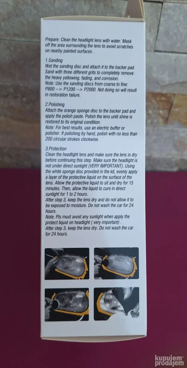 Set za regeneraciju i poliranje farova pastom