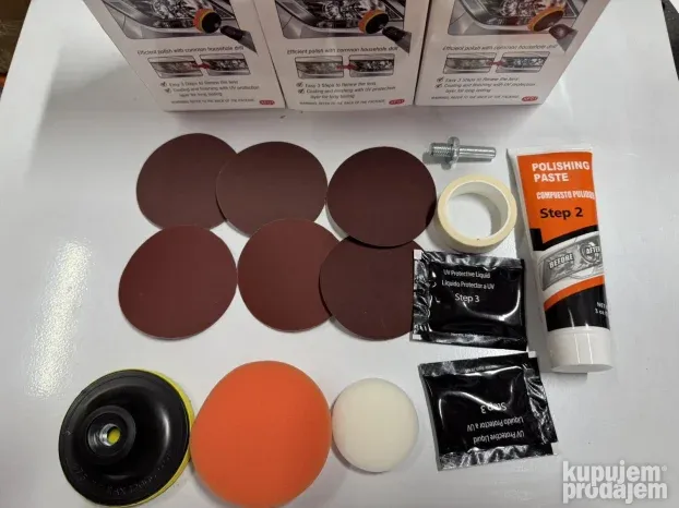 Set za regeneraciju i poliranje farova pastom