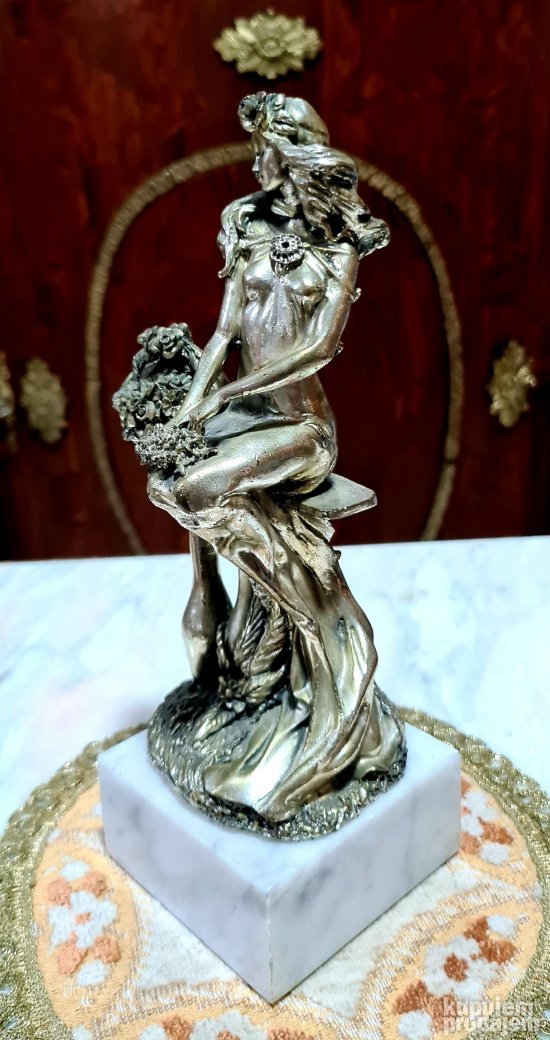 Vrhunska stara  srebrna dizajnerska figura na postolju- Dama