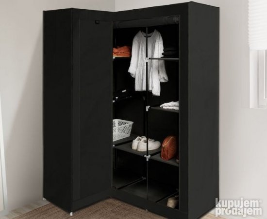 Modularni Orman Ugaoni 128/85x45xV166cm Crni Idomya
