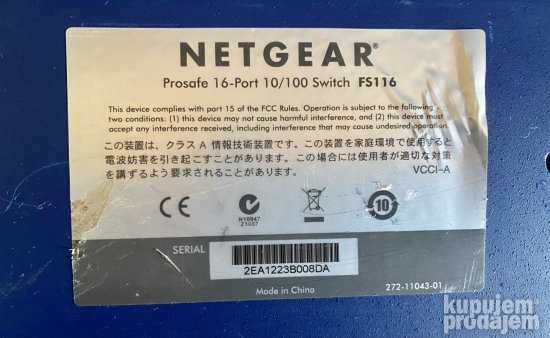 Netgear ProSafe 16 port 10/100 desktop switch Non-géré (FS116GE). Open