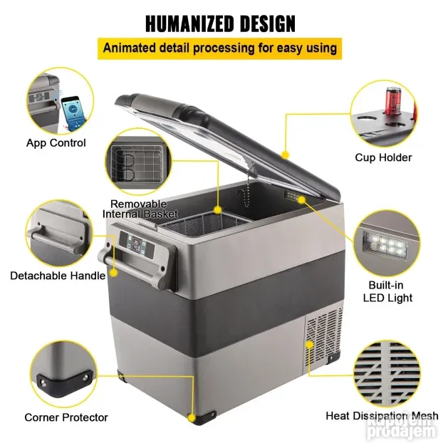 Auto frizider za kampovanje 55L -20C 12V-220V (NOVO)AKCIJA