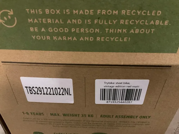 Trybike Balance bike vintage edition red matt