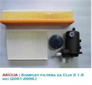Komplet filtera Renault Clio 2 1.5 dCi 48kw