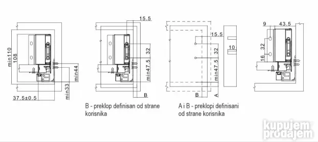 Fioka HS Ultra SLIM STRANICA za 18mm-okov za namestaj