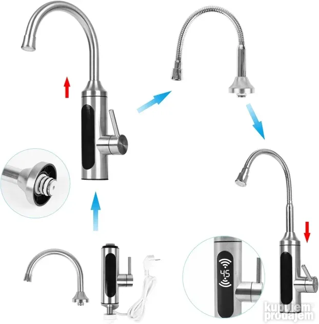 Delimano Slavina sa grejacem cesma protocni bojler Inox flex