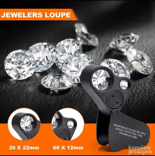 Magnifying Glass Jewelry LED Loupe Zoom 60x puta Lupa