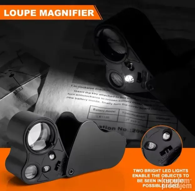 Magnifying Glass Jewelry LED Loupe Zoom 60x puta Lupa