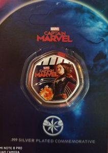 Captain Marvel novcic 999 silver plated