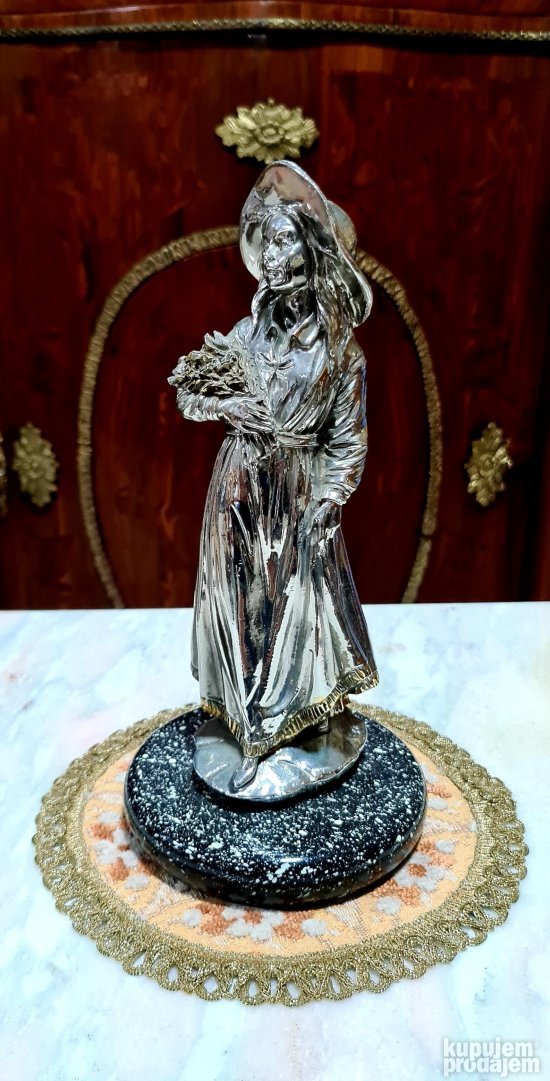 Vrhunska stara  srebrna dizajnerska potpisana figura- damica