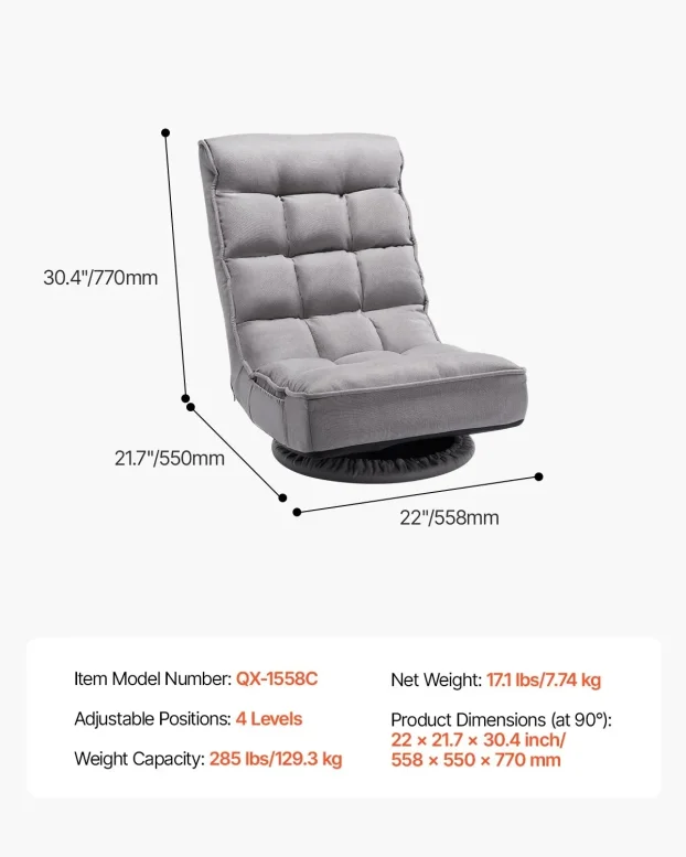 Gejmerska podna stolica siva