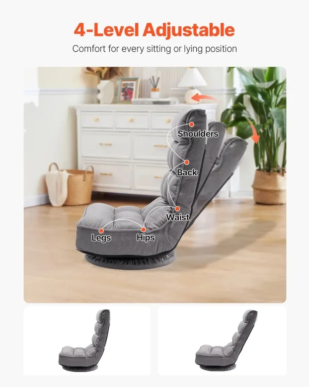 Gejmerska podna stolica siva