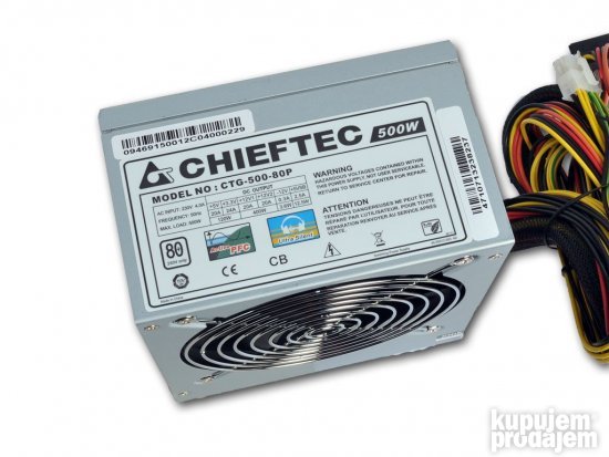 Chieftec napajanje CTG-500-80P 500W, savršeno ispravno - KupujemProdajem