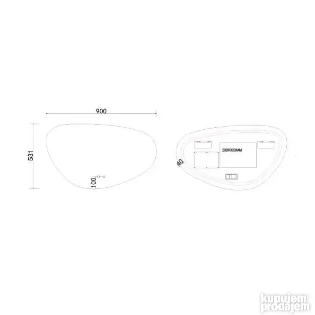 Ogledalo LED Veronika 90x53.1