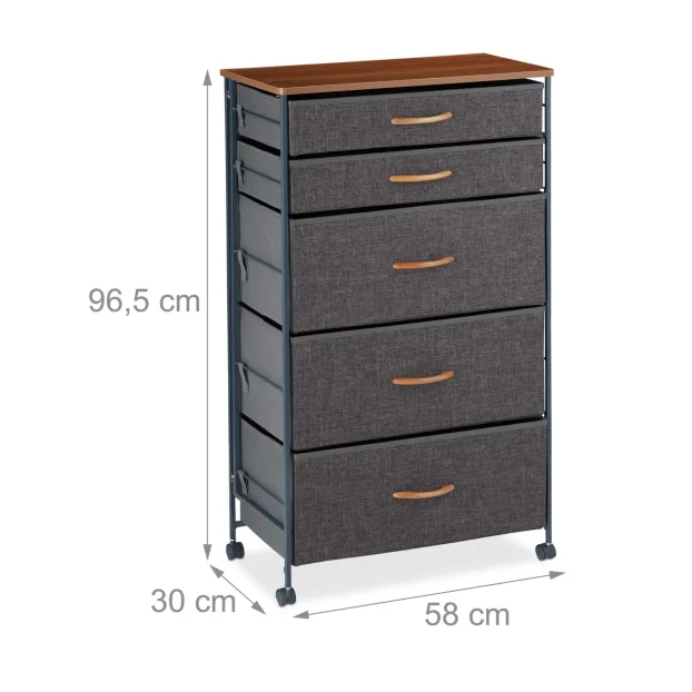 Pet sklopivih fioka, 3 x 53.5x20.5x27cm i 2 x 53,5x9.5x27cm