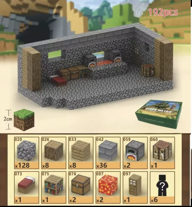 Minecraft magnetne kockice Set kocke 198 6 figuruca 3 dezena