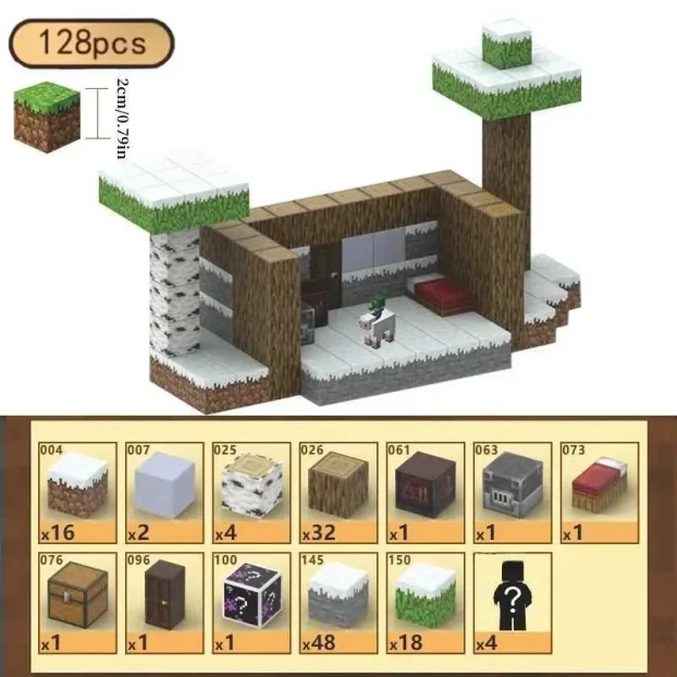 Minecraft magnetne kockice Set kocke 198 6 figuruca 3 dezena