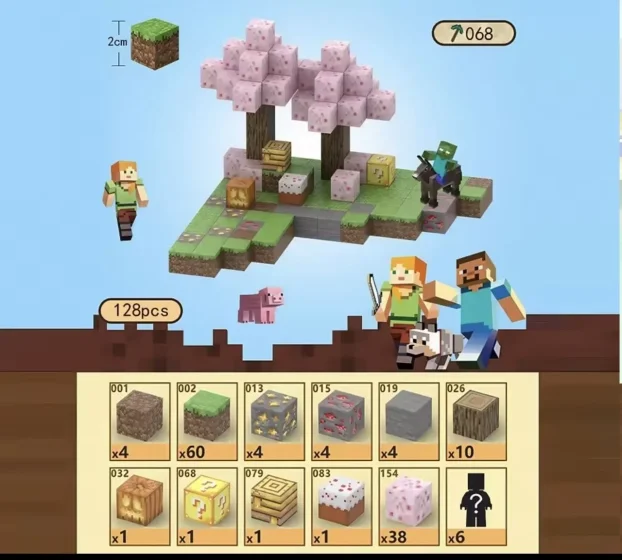 Minecraft magnetne kockice Set kocke 198 6 figuruca 3 dezena